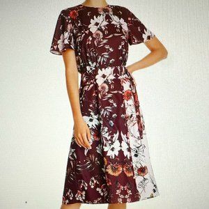 Ted Baker Yaela  Amethyst Color-Blocked Floral Dress